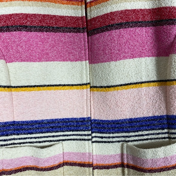 Kate Spade Berber Stripe jacket Cotton Pink Blue White Summer Spring Size 4 - Picture 10 of 10